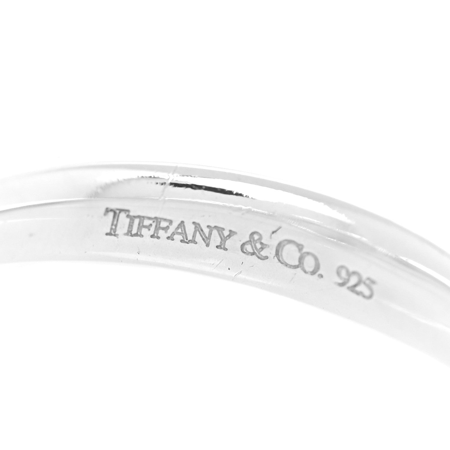 Tiffany Sterling Silver Diamond Elsa Peretti Open Heart Ring 54 6.75 5 of 6