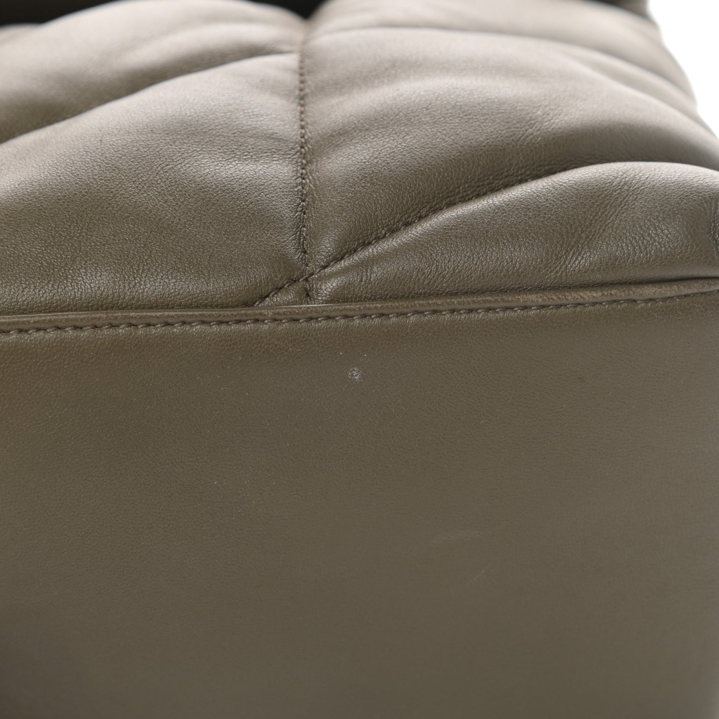 Lambskin Quilted Medium Loulou Puffer Monogram Chain Satchel Seaweed