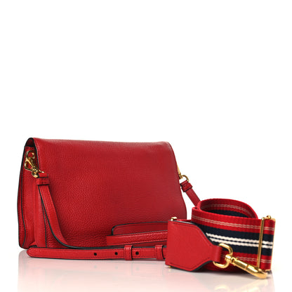 Prada Vitello Daino Flap Crossbody Rosso 2 of 8