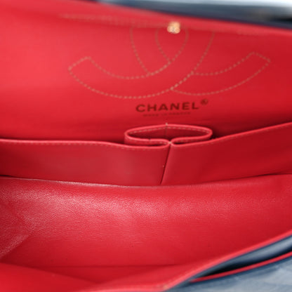 Chanel Sheepskin Chevron Quilted 2.55 Reissue 226 Flap Navy Blue 6 of 13