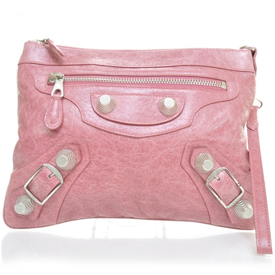 Agneau Giant Flat Handle Clutch Framboise