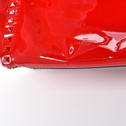 Valentino Garavani Patent Monochrome Small Rockstud Double Handle Tote Rosso Valentino 10 of 10