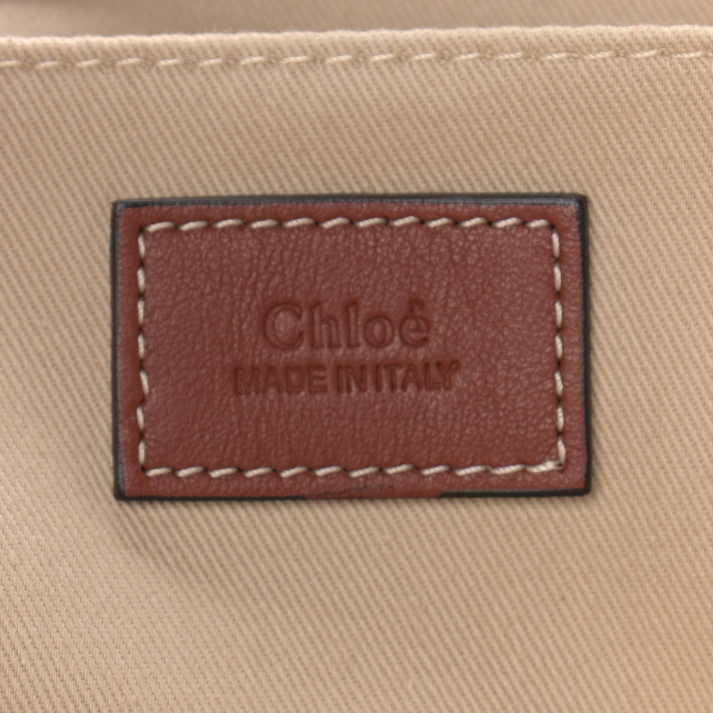 Cotton Calfskin Large Woody Ribbon Tote White Brown