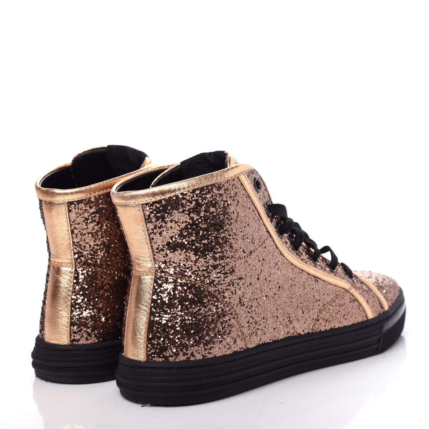 Nappa Glitter Galactica High Top Sneakers 38 Copper