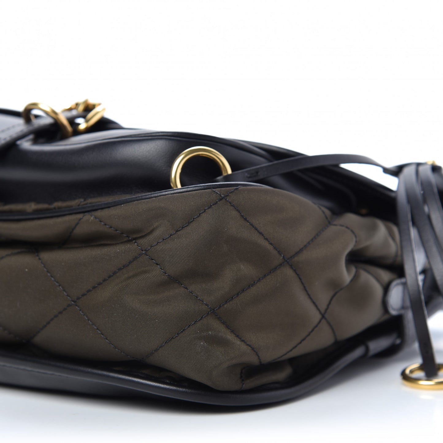 Tessuto Nylon City Calfskin Quilted Crossbody Mimetico Black
