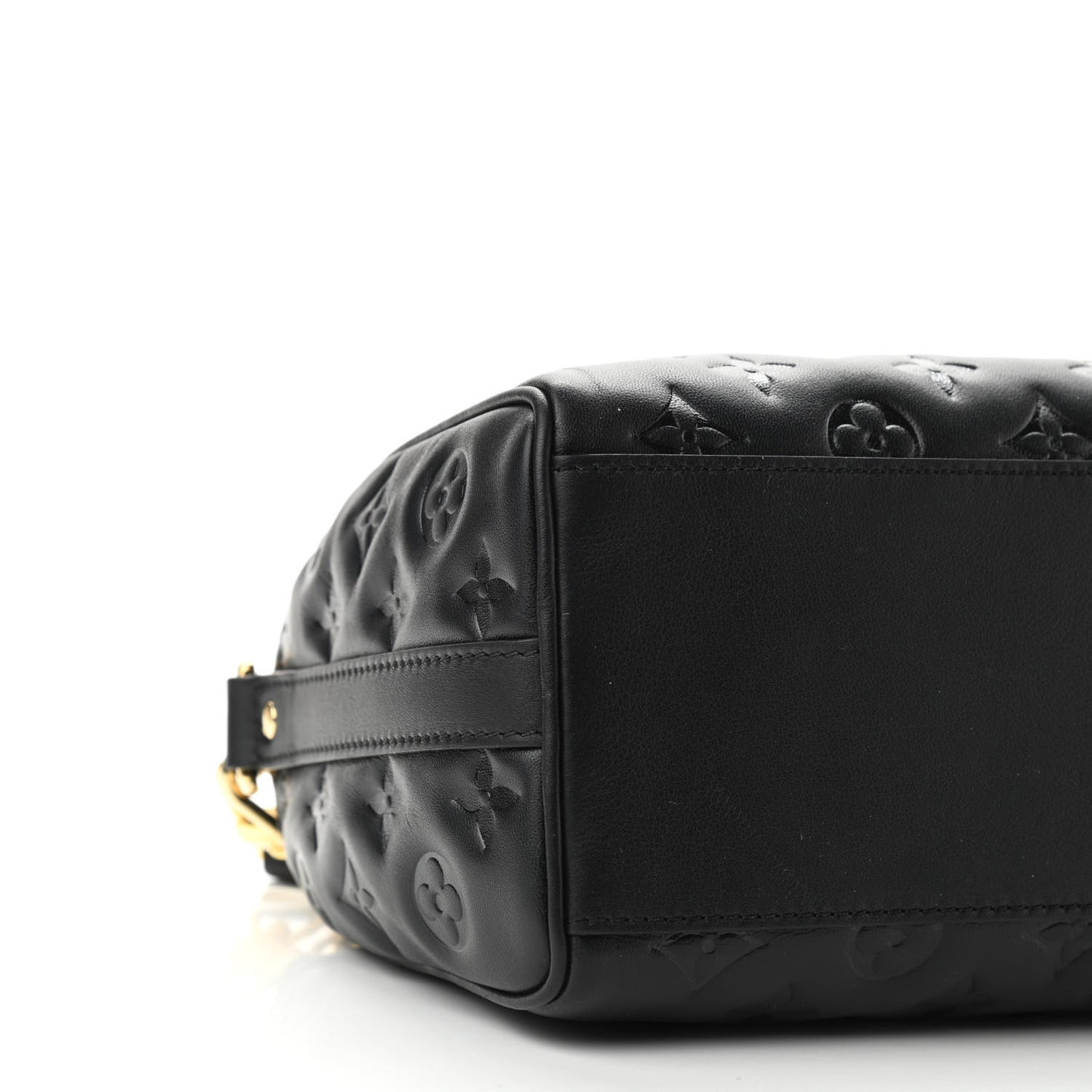 Lambskin Embossed Monogram Speedy 22 Bandouliere Black