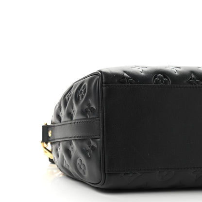 Louis Vuitton Lambskin Embossed Monogram Speedy 22 Bandouliere Black 8 of 9