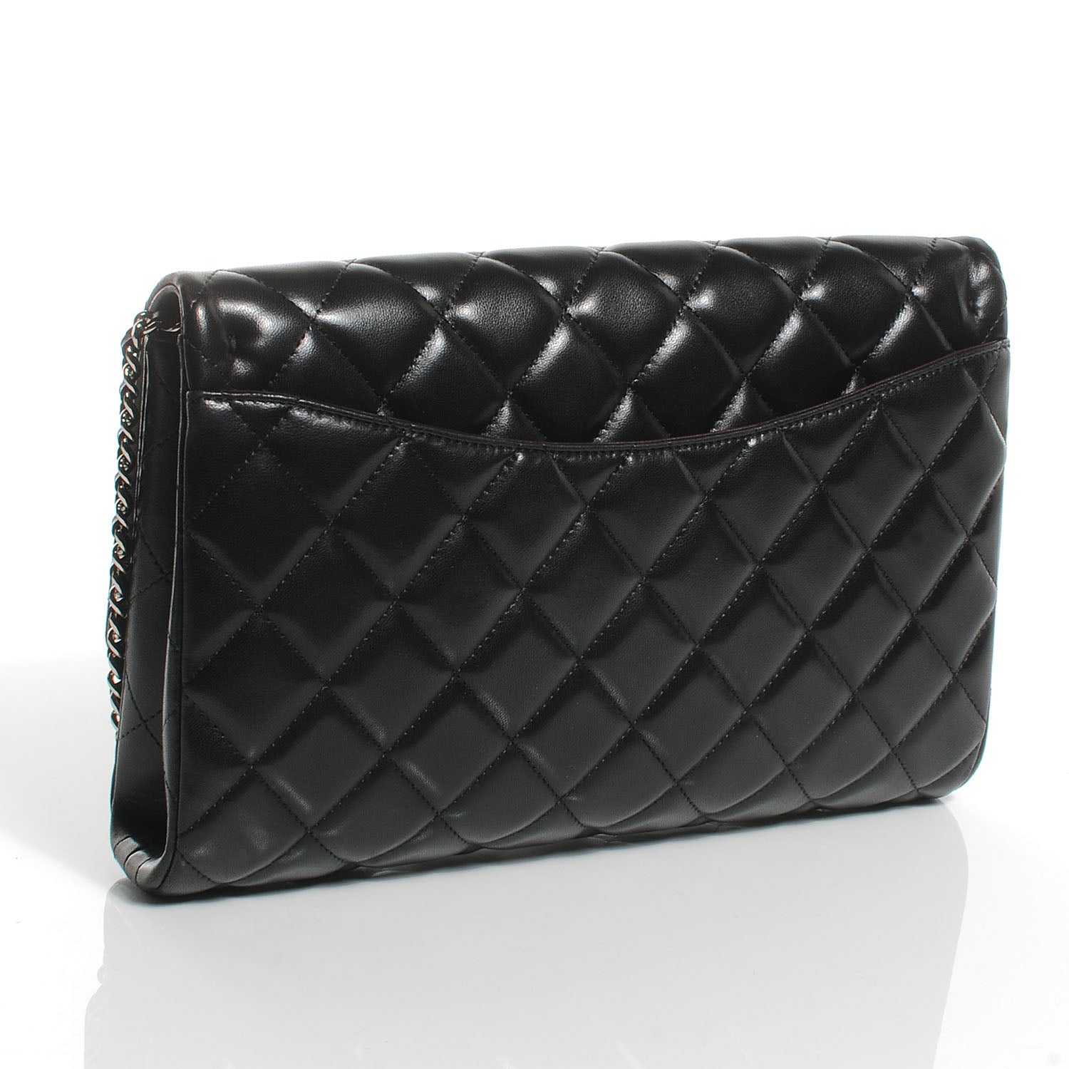 Chanel Lambskin Quilted Clutch Flap Black 3 of 7