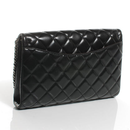 Chanel Lambskin Quilted Clutch Flap Black 3 of 7