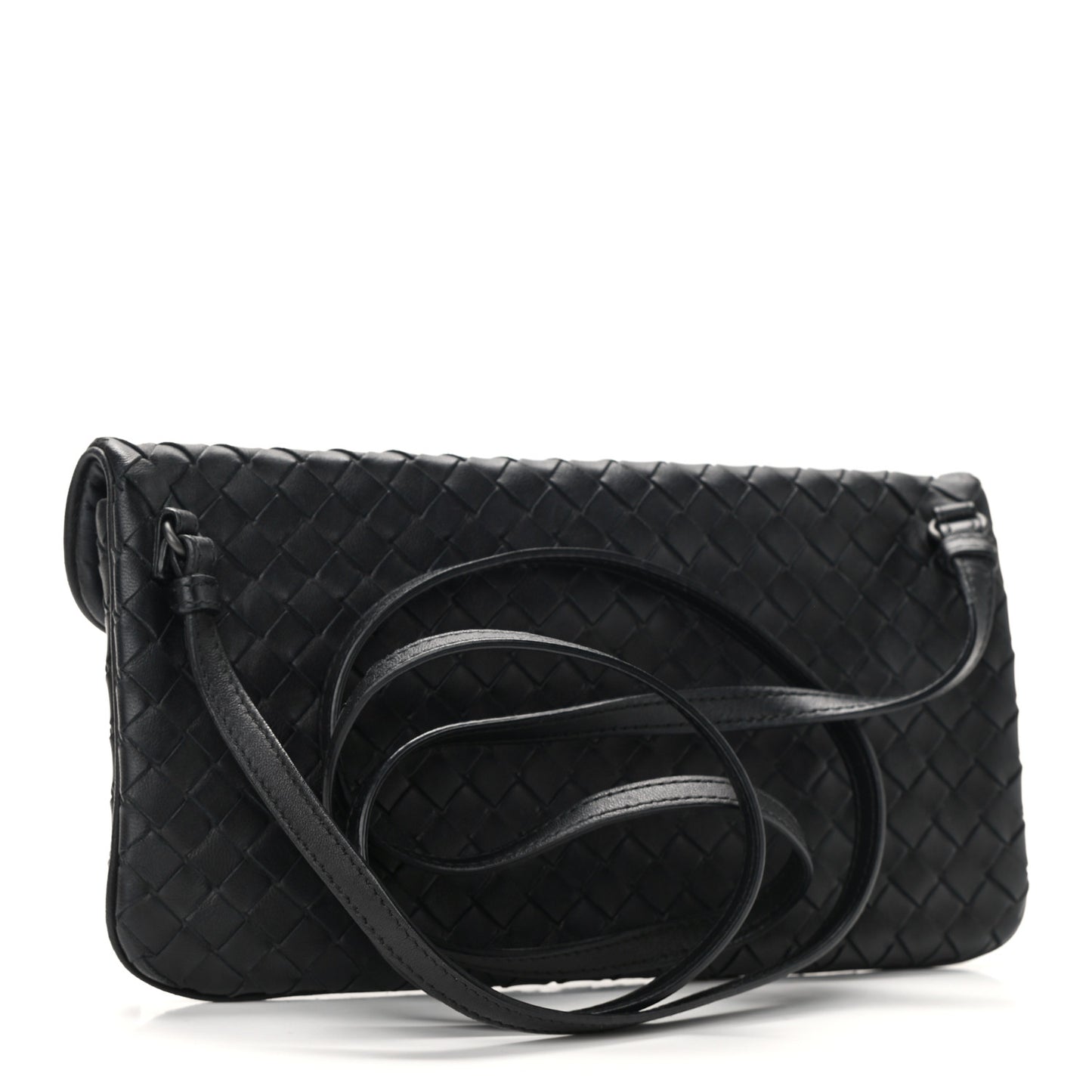 Nappa Intrecciato Mini Turn-Lock Crossbody Black
