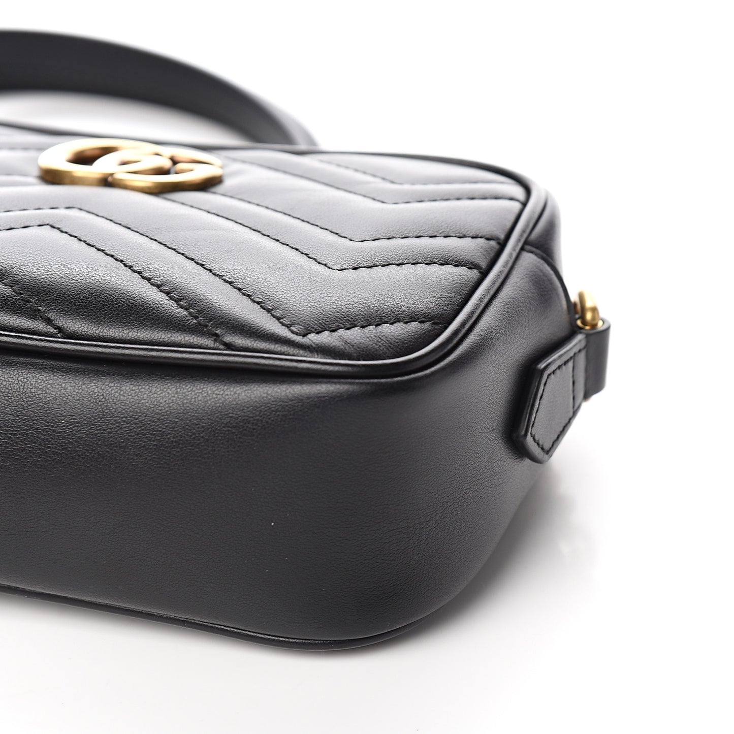 Calfskin Matelasse Mini GG Marmont Chain Shoulder Bag Black