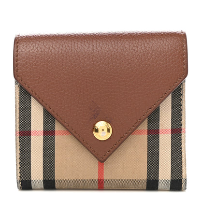 Burberry Haymarket Check Compact Wallet Brown 1 of 10