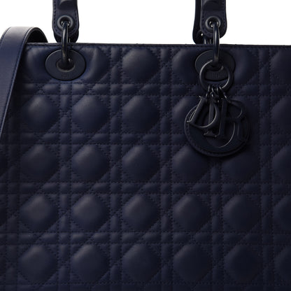 Christian Dior Ultra Matte Calfskin Cannage Large Lady Dior Blue 11 of 11