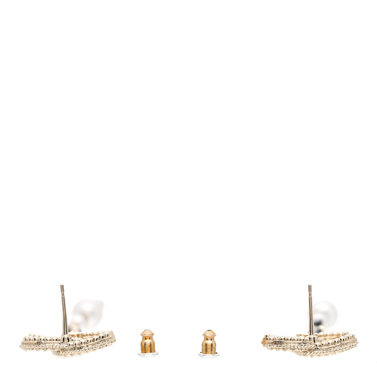 Chanel Lambskin Chain Crystal Pearl CC Drop Earrings Gold 3 of 6