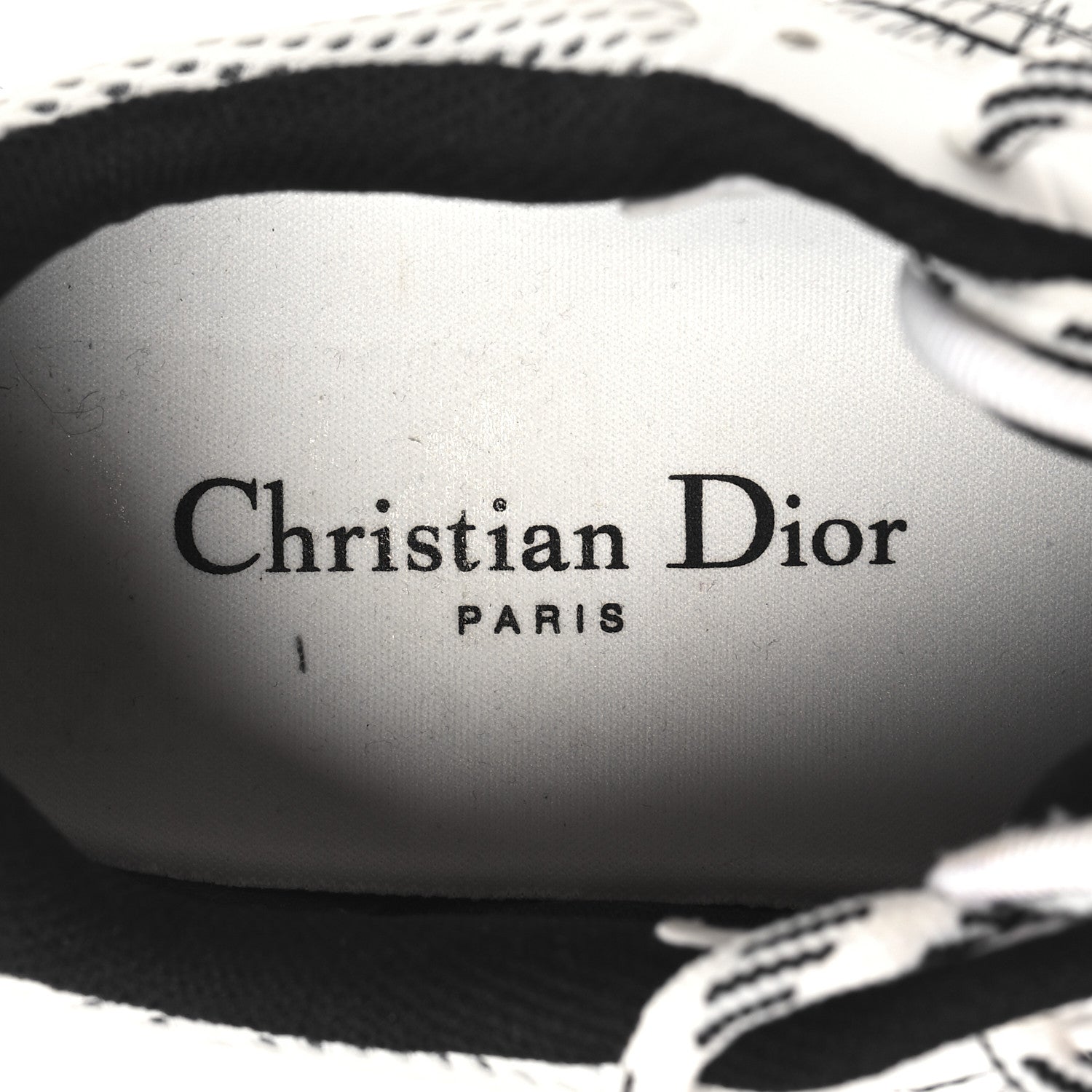 新品 ChristianDior chrono スニーカー ホワイトブラック Christian Dior Technical Mesh Dior Chrono Sneakers 37 White