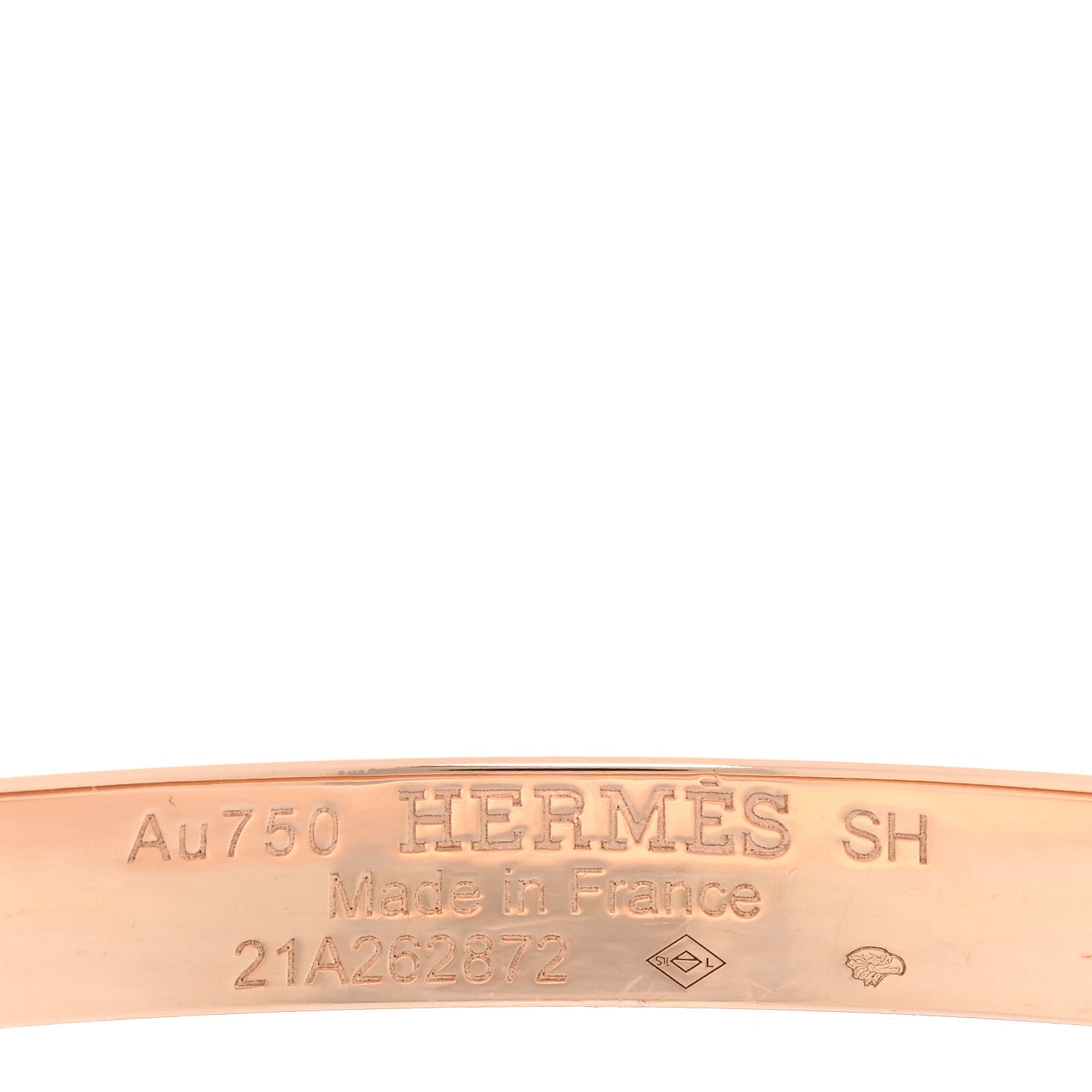 Hermes 18K Rose Gold Diamond PM Kelly Bracelet SH 3 of 3
