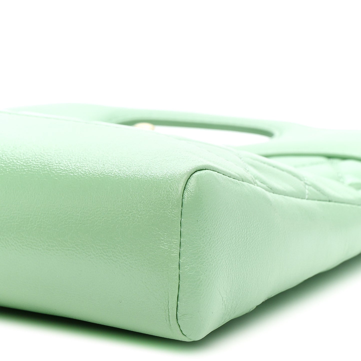 Shiny Lambskin Quilted Mini 31 Shopping Bag Light Green Light Green