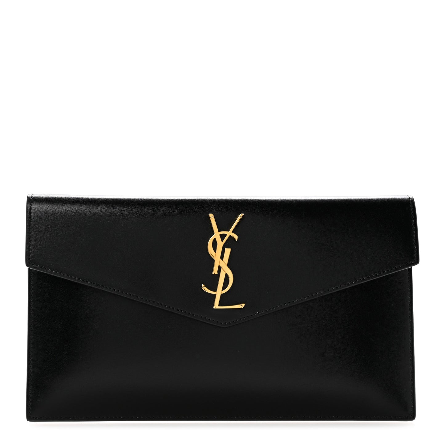 Smooth Shiny Calfskin Monogram Uptown Pouch Black