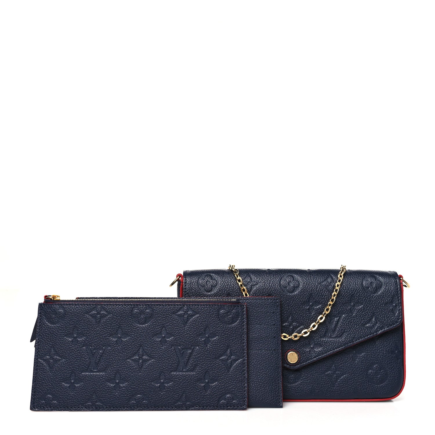 Louis Vuitton Empreinte Pochette Felicie Chain Wallet Marine Rouge 3 of 10