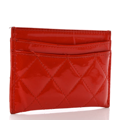 Chanel Patent Quilted Card Holder Red 3 of 10