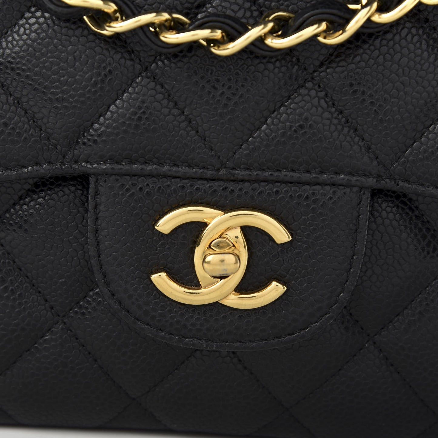 Caviar Quilted Jumbo Double Flap Black