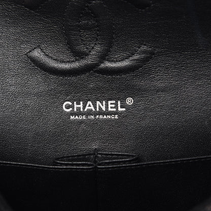 Chanel Lace Metallic Goatskin Medium Double Flap Black Silver 6 of 13