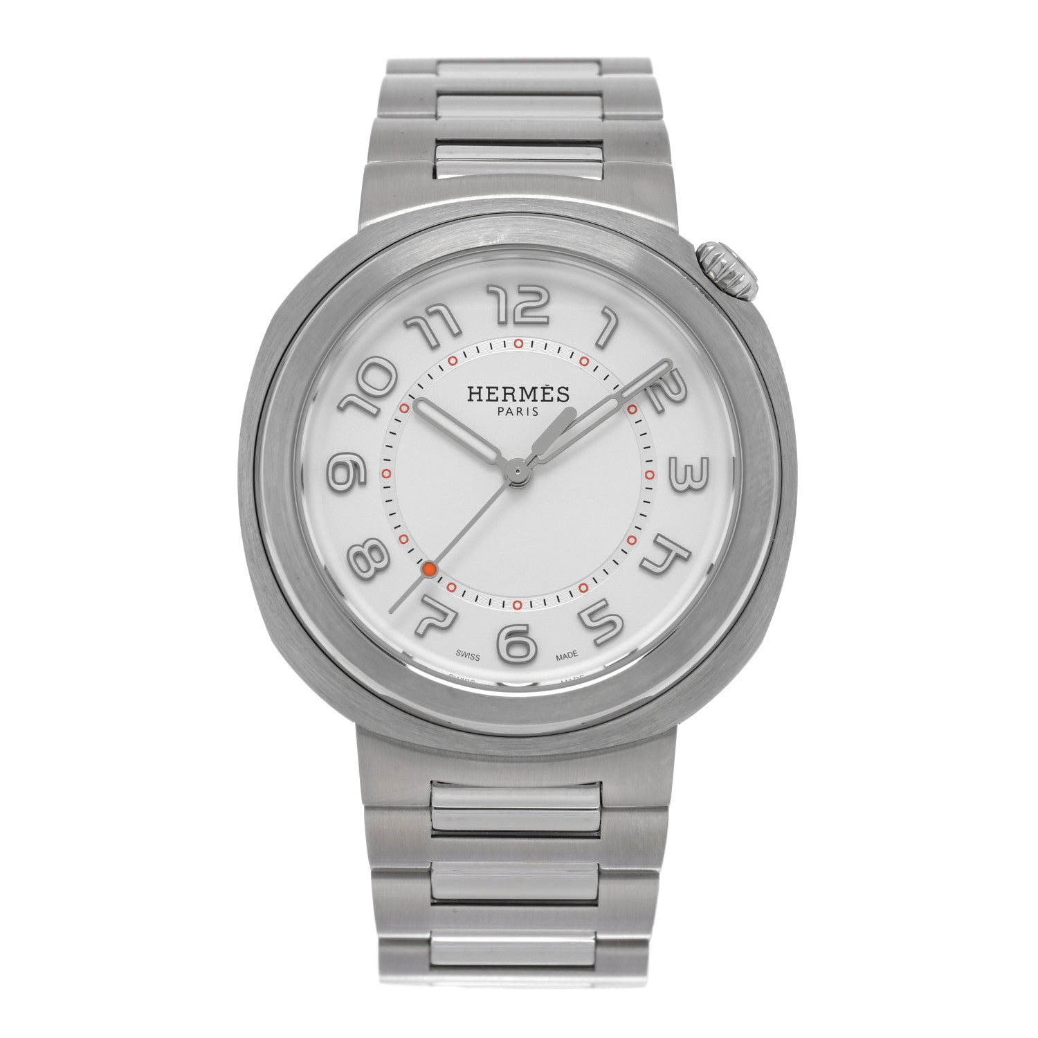 Hermes Stainless Steel 36mm Cut Automatic Watch 1 of 5