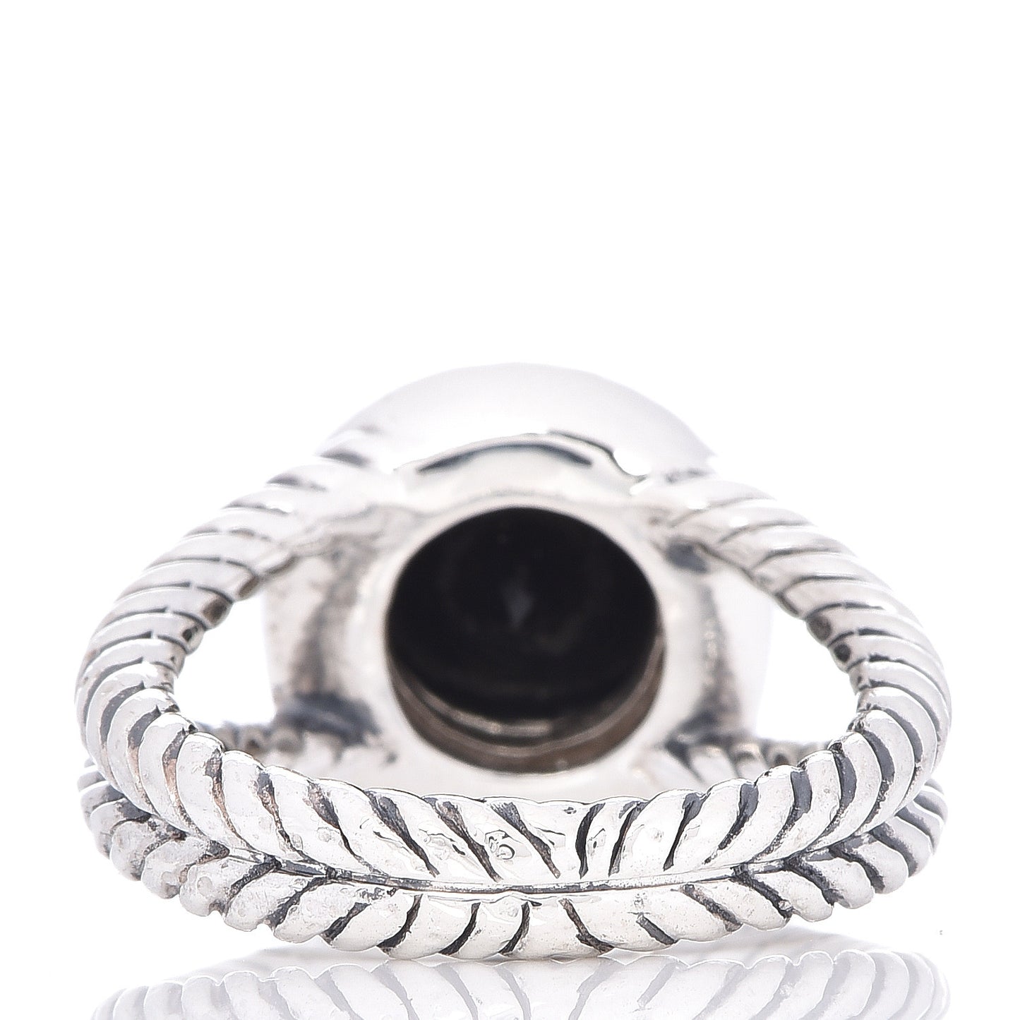 Sterling Silver Diamond Black Onyx 8mm Petite Cerise Ring 52 6