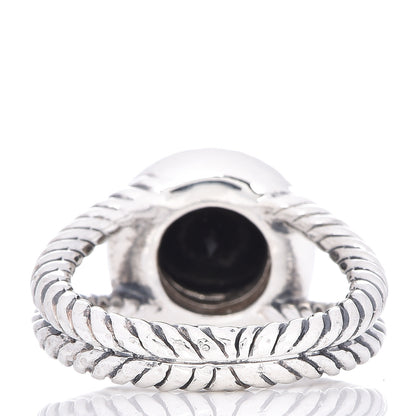 David Yurman Sterling Silver Diamond Black Onyx 8mm Petite Cerise Ring 52 6 4 of 5