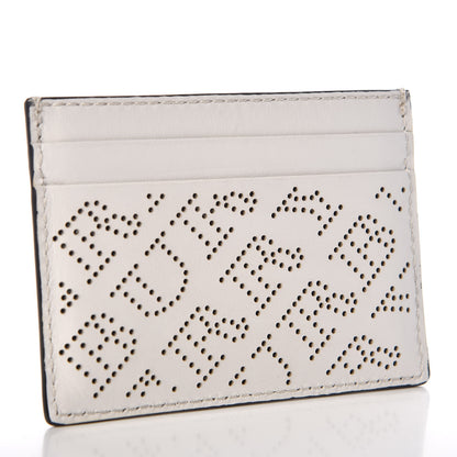Burberry Calfskin Perforated Sandon Card Card Case White 3 of 7