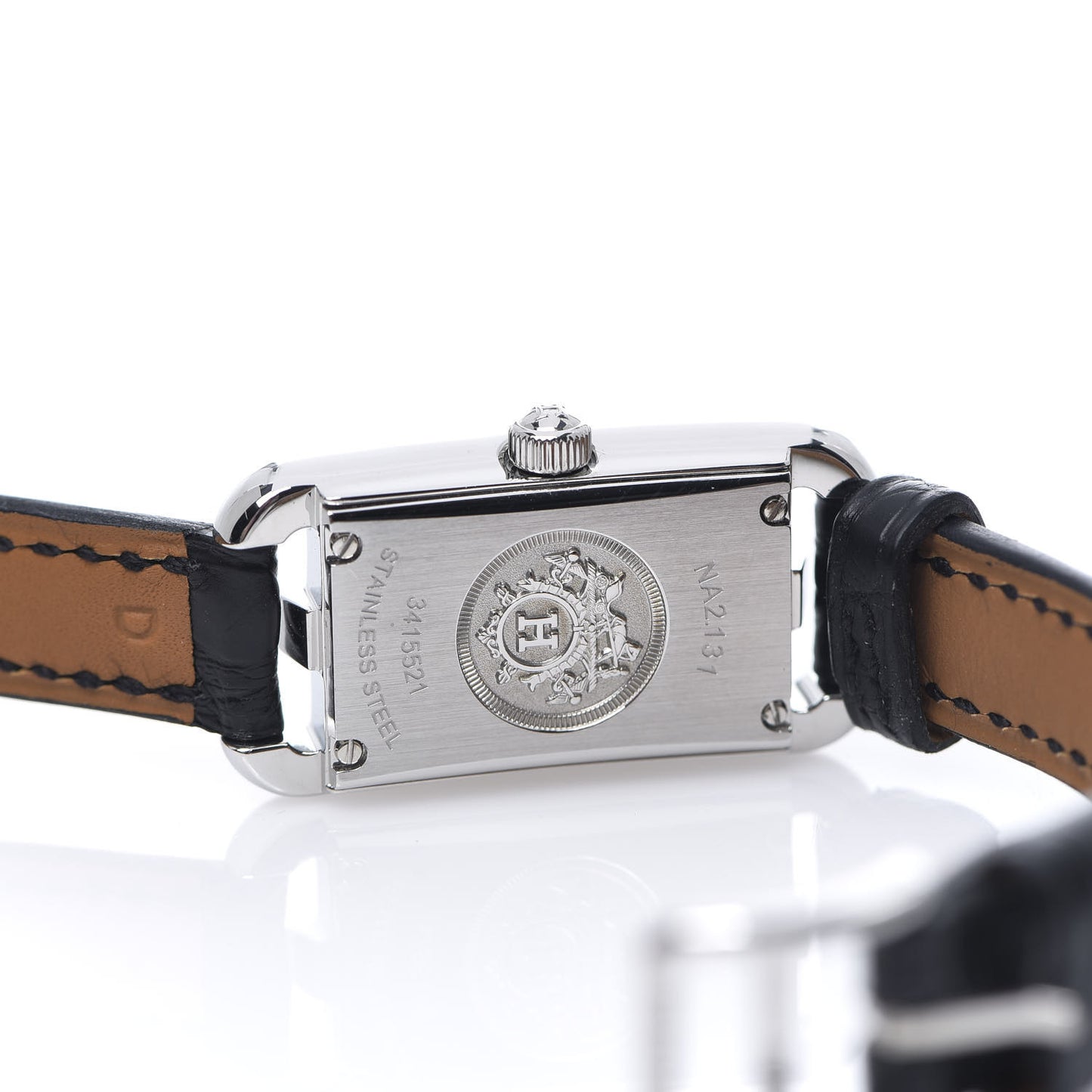 Stainless Steel Alligator Diamond 17mm Nantucket Jete De Diamants Quartz Watch Noir