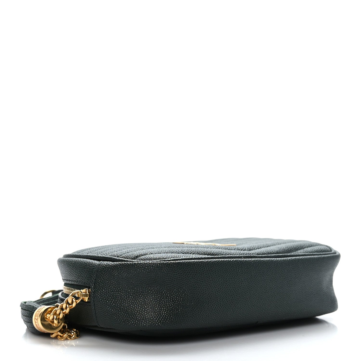 Saint Laurent Grain De Poudre Matelasse Monogram Mini Lou Camera Bag New Vert Fonce 4 of 9