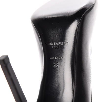 Saint Laurent Seta Calfskin Astra Paris 105 Ankle Strap Pumps 36 Black 8 of 12