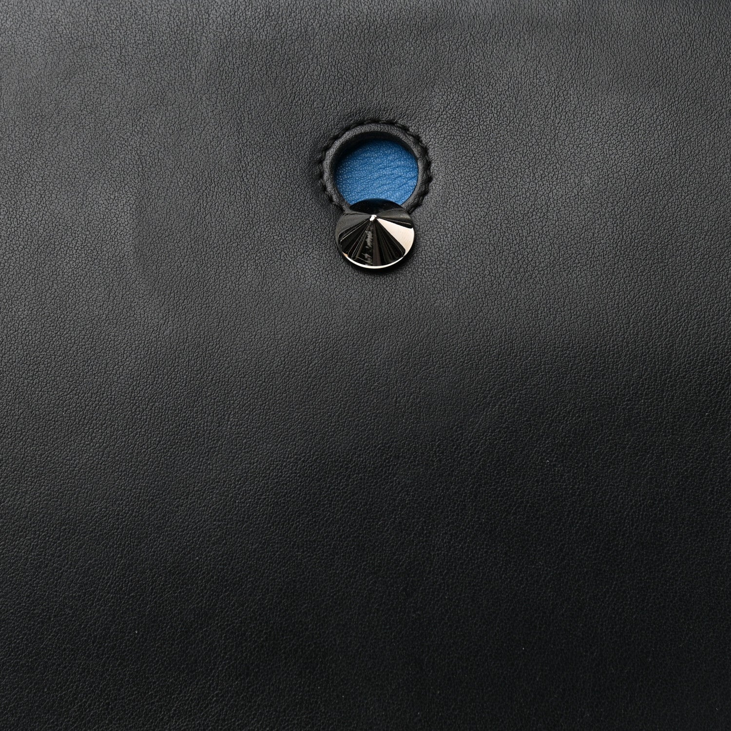 Fendi Vitello Baltico Dolce DotCom Satchel Black Blue Royal 9 of 14
