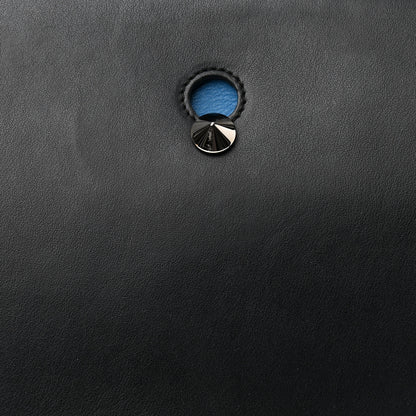 Fendi Vitello Baltico Dolce DotCom Satchel Black Blue Royal 9 of 14