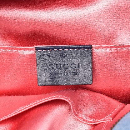 Gucci Kura Denim Matelasse Cubic Pearl Studded GG Marmont Dome Backpack Blue 6 of 11