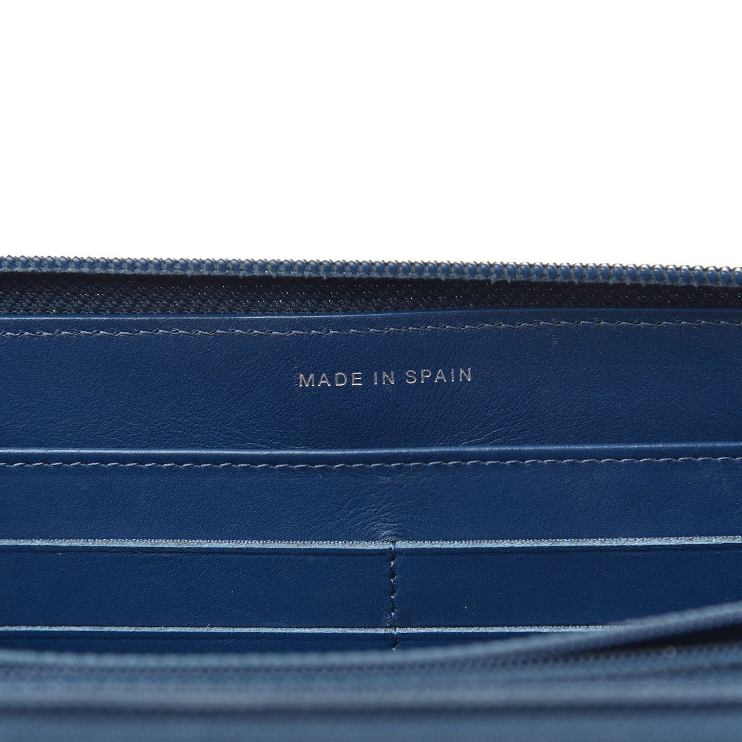 Caviar Large CC Timeless Zip Around Wallet Dark Blue