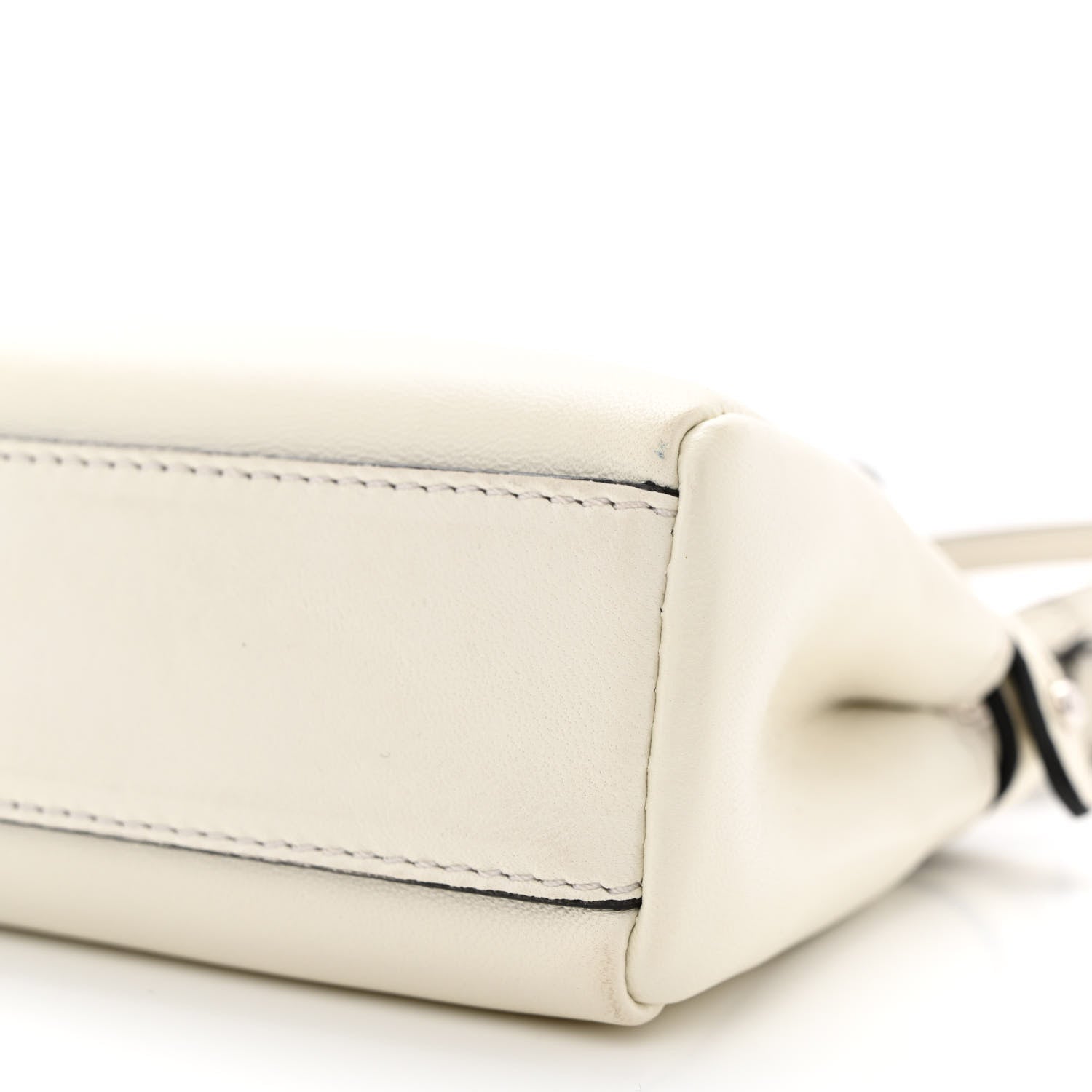 Fendi Shiny Nappa Micro Peekaboo Iconic Satchel White 10 of 11