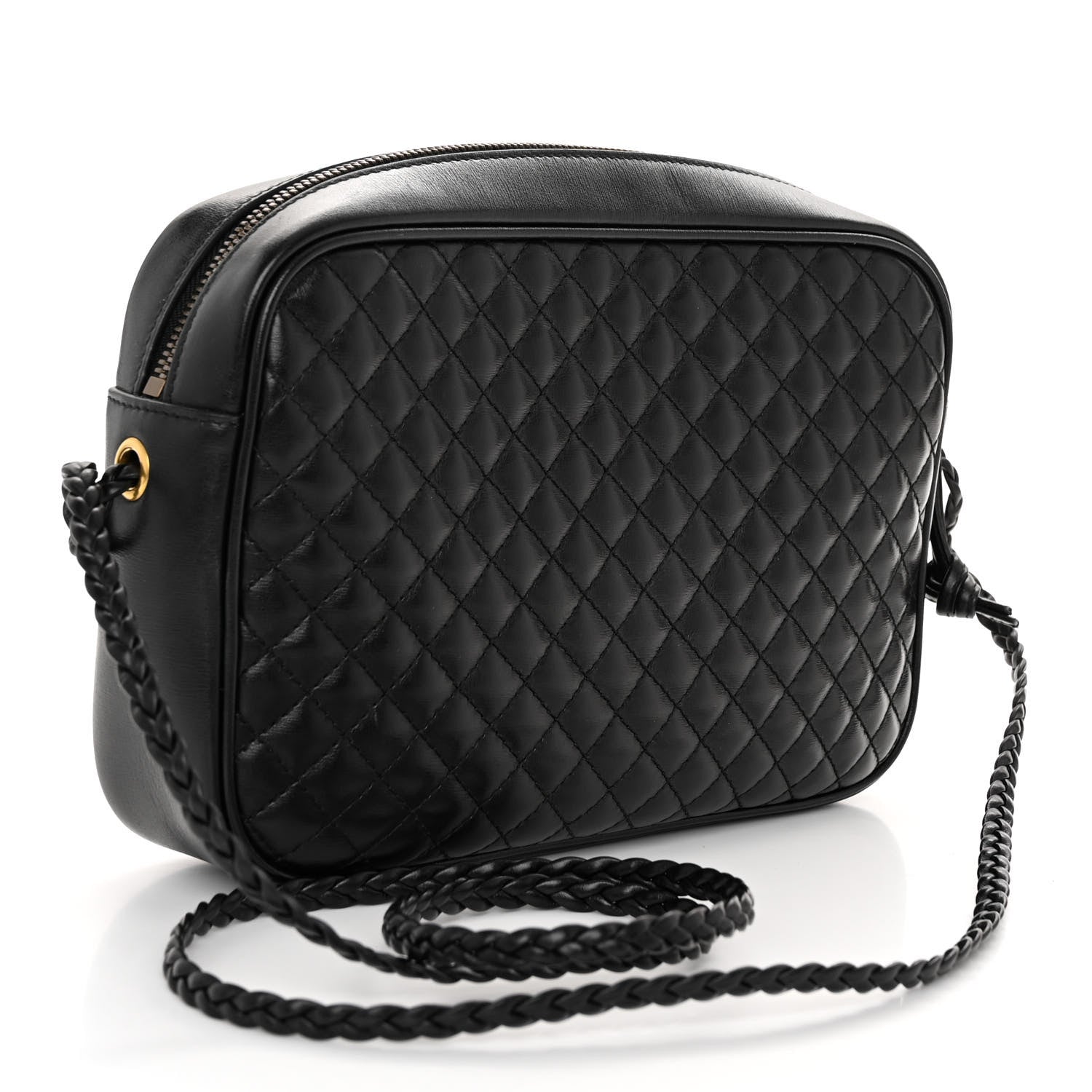 Gucci Calfskin Web Trapuntata Small GG Shoulder Bag Black 3 of 10