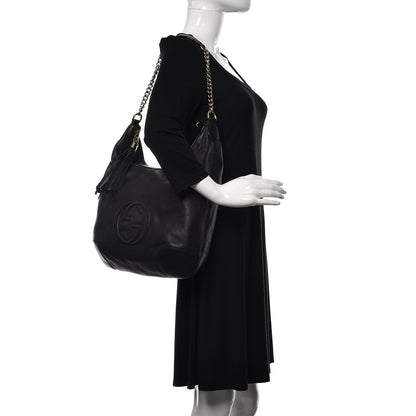 Gucci Pebbled Calfskin Medium Soho Chain Hobo Black 2 of 14