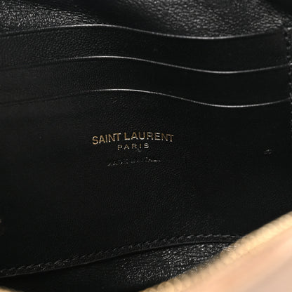 Saint Laurent Grain De Poudre Matelasse Monogram Mini Lou Camera Bag Dark Beige 6 of 11