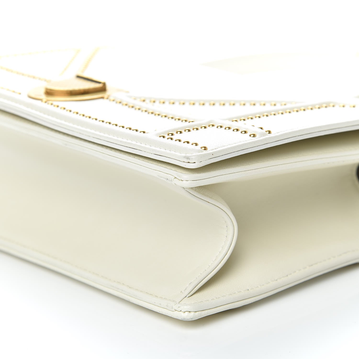 Christian Dior Lambskin Studded Medium Diorama Flap Bag Latte 6 of 11