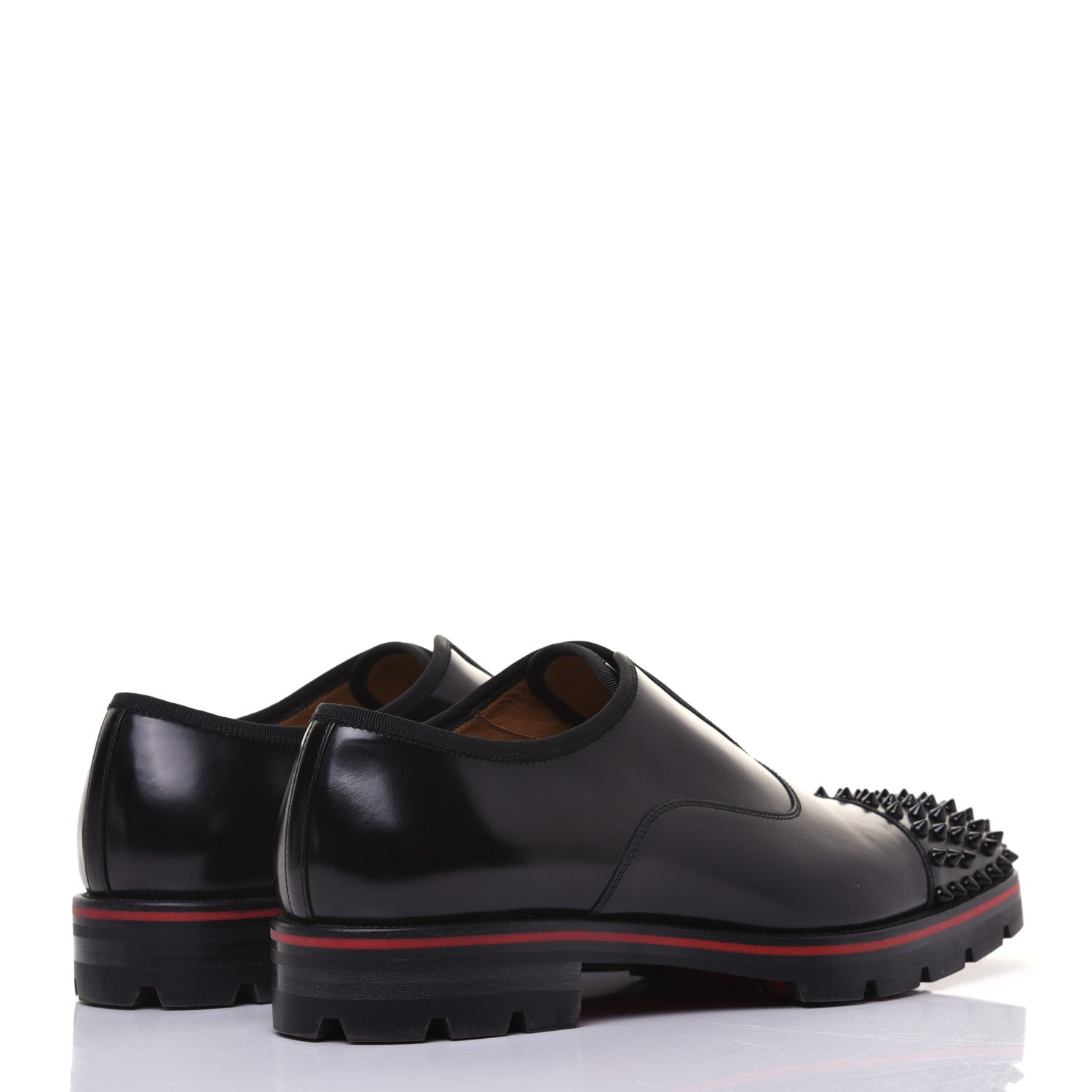 Christian Louboutin Calfskin Abrasivato Mens Alpha Pointe Spikes Flat Sneakers 43.5 Black 4 of 10