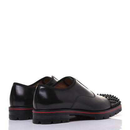 Christian Louboutin Calfskin Abrasivato Mens Alpha Pointe Spikes Flat Sneakers 43.5 Black 4 of 10