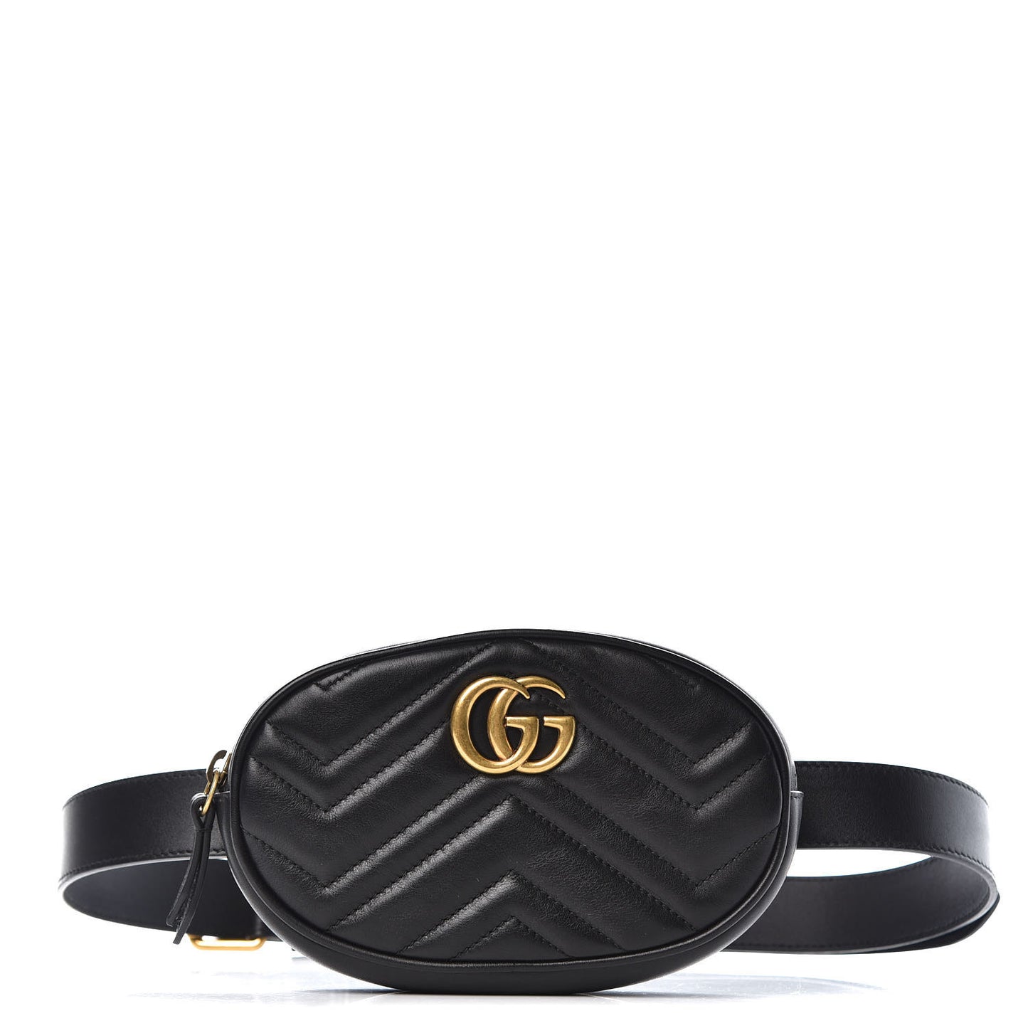 Calfskin Matelasse GG Marmont Belt Bag 95 38 Black