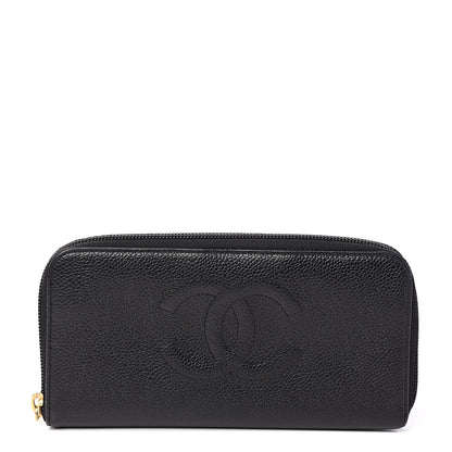 Chanel Caviar Timeless CC Large Gusset Zip Around Wallet Black 1 of 8