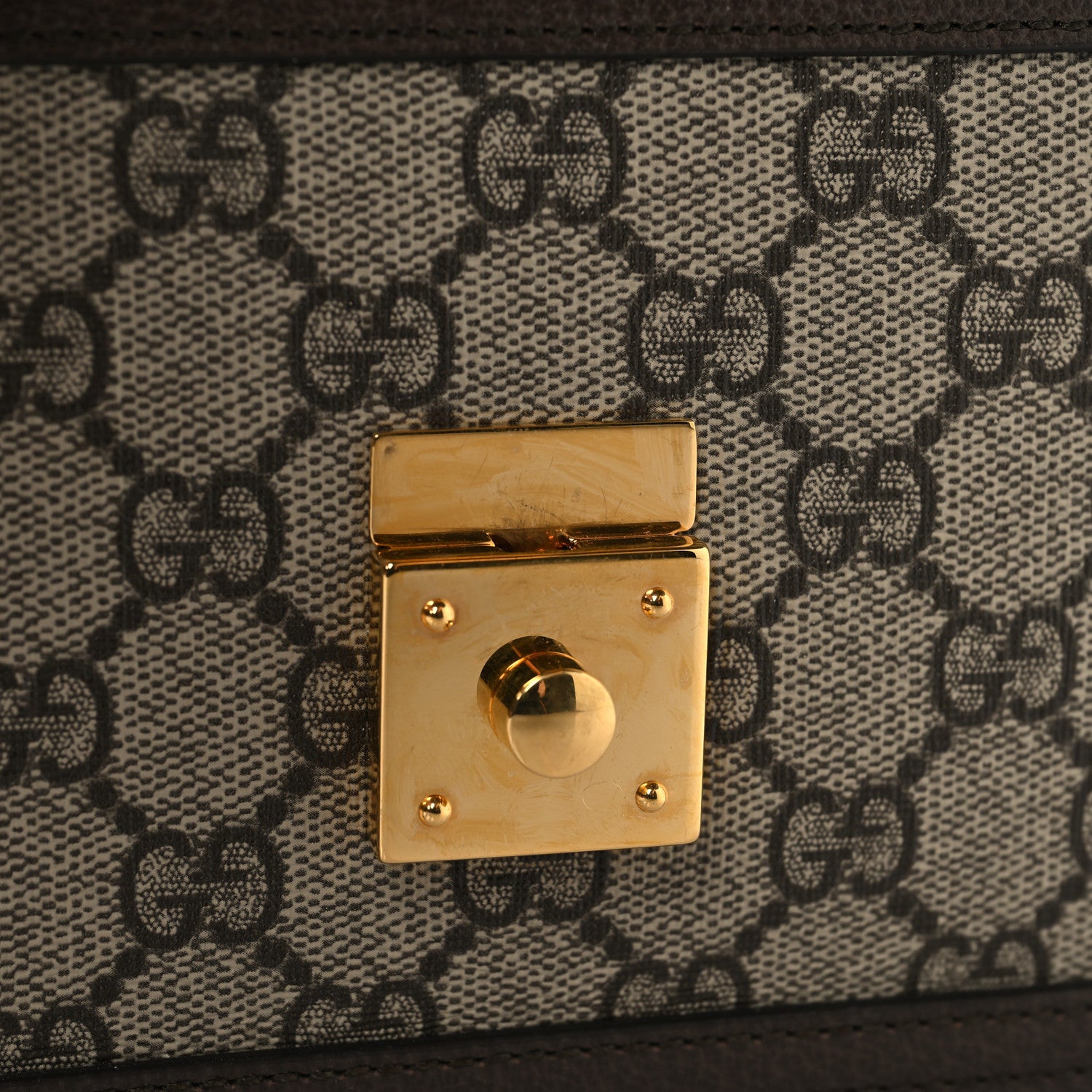 Gucci GG Supreme Monogram Textured Dollar Calfskin Web Mini