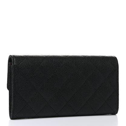 Chanel Caviar Quilted Large Gusset Flap Wallet Black 3 of 9