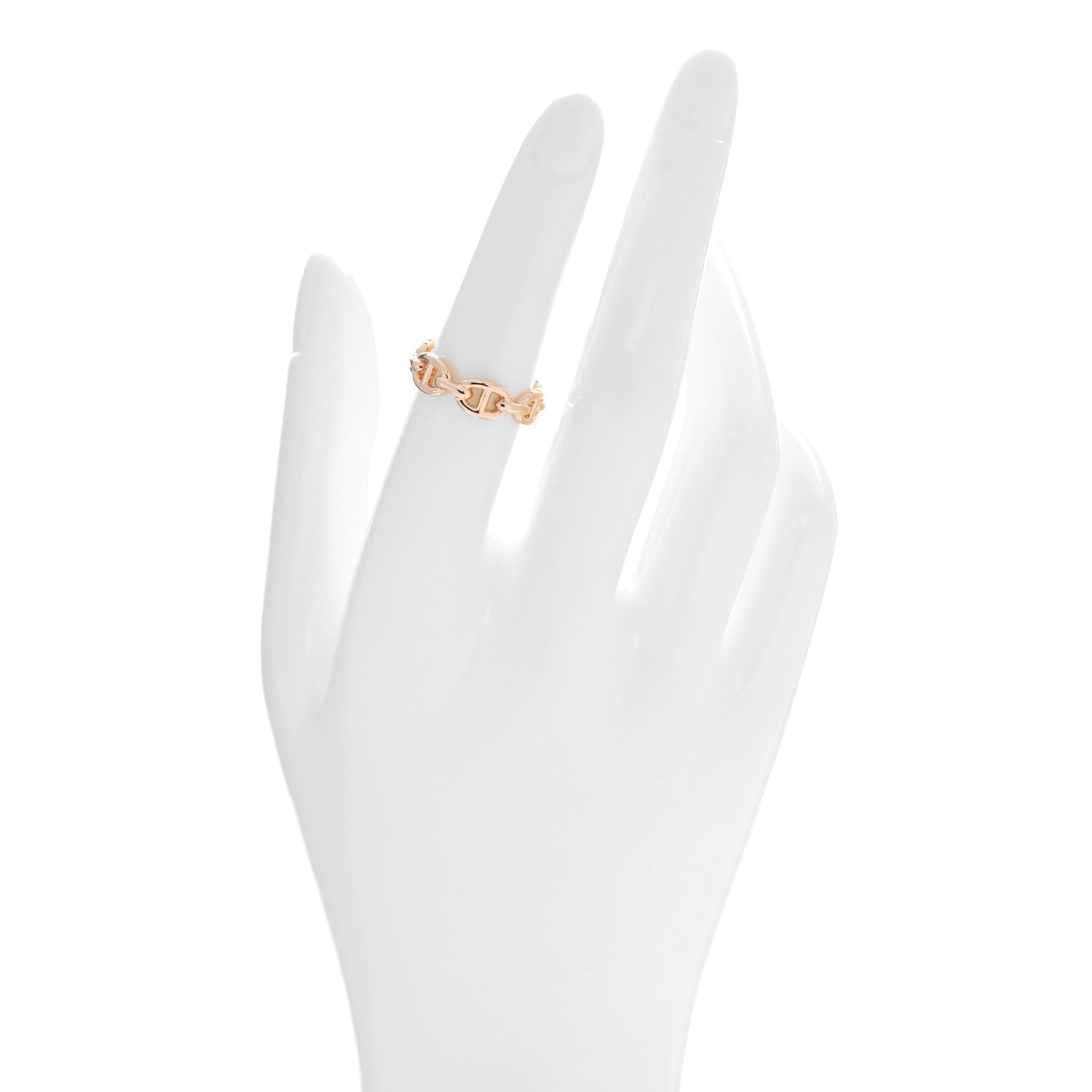 Hermes 18K Rose Gold PM Chaine d'Ancre Enchainee Ring 52 6 2 of 5