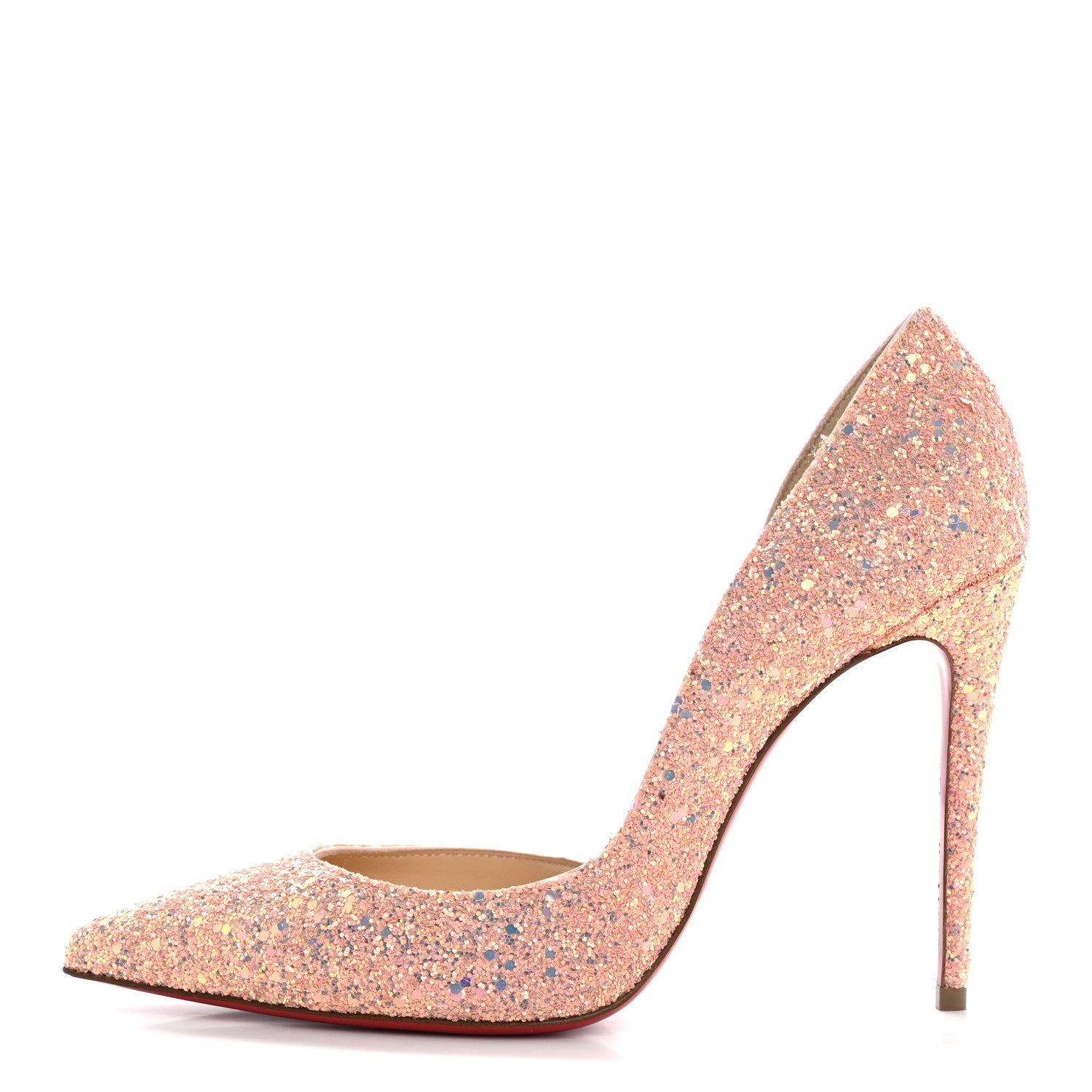 Christian Louboutin Patent Glitter Iriza 100 Pumps 38.5 Peach 1 of 8